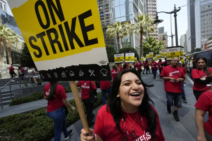 Workers strike at major Southern California hotels over pay and benefits