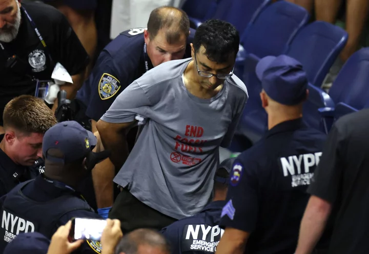 US Open Semifinal Disrupted By Climate Protestor Who Glued Feet