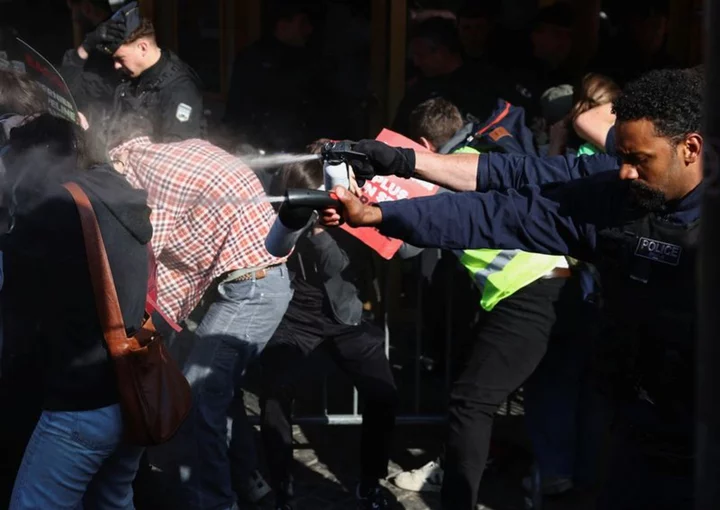 Pepper spray taints the air as climate protest dominates TotalEnergies AGM