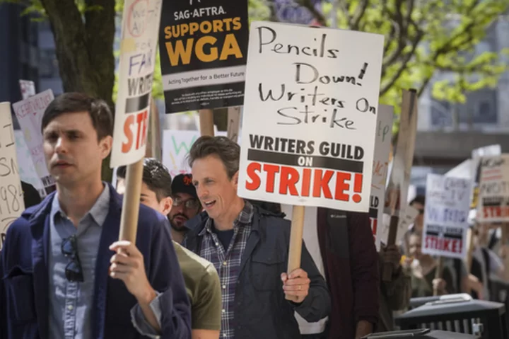 Writers strike felt in missing NBC stars, absence of Fox schedule for TV sales pitches